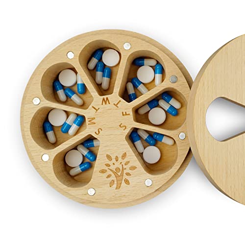 Wood Weekly Pill Organizer