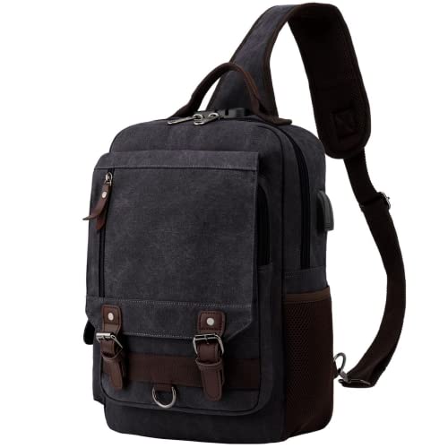 Leaper Canvas Messenger Bag with USB - Stylish and Functional