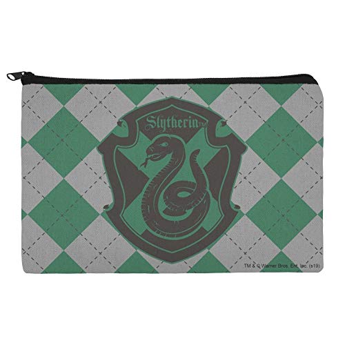 Harry Potter Slytherin Plaid Makeup Cosmetic Bag Organizer Pouch