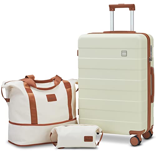 imiomo 24 IN Checked Luggage, Spinner Wheels, Hardside 3PCS Set