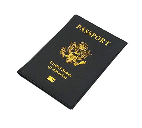 JOYID Soft Leather Travel Document Passport Cover - Black