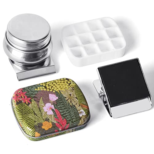 Portable Watercolor Palette with Magnetic Clip and Oil Pot