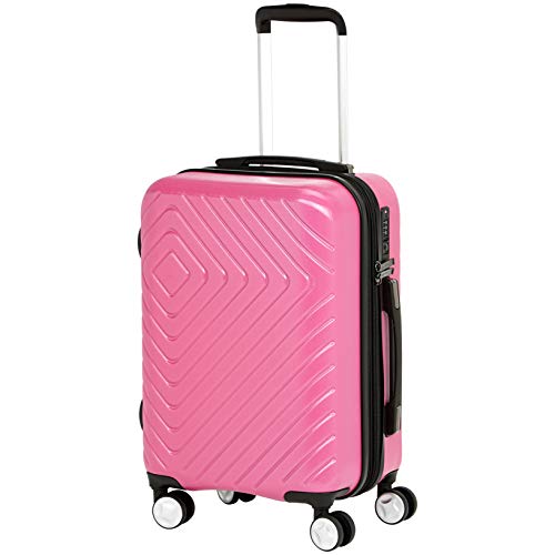 Amazon Basics Pink Geometric Suitcase