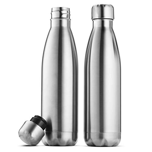 Sleek Insulated Water Bottles with Triple-Insulation (Set of 2) 17 Ounce