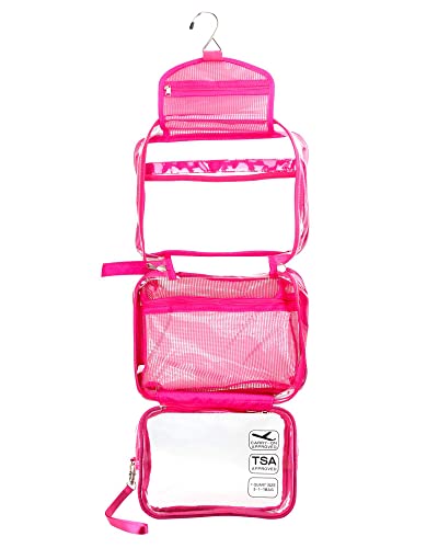 Hanging Toiletry Bag with Detachable TSA Approved Small Clear Bag