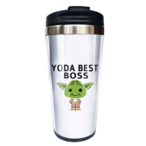 Funny Travel Mug for Star Wars Fans: Hasdon-Hill 12oz Yoda Boss Coffee Cup