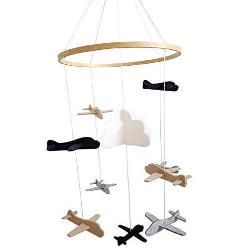 PRIZOM Crib Mobile Airplanes & Cloud Nursery Decoration