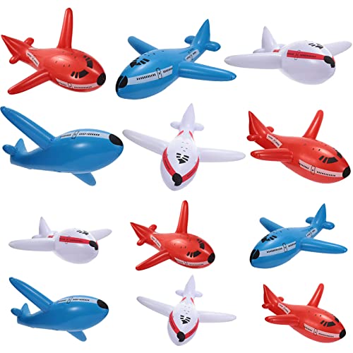 Jet Inflates, Set of 3, Inflatable Planes with Hanging Hook, Decorations  for Aviation Themed Parties, 20 Long Airplane inflates, Fun Pretend Play