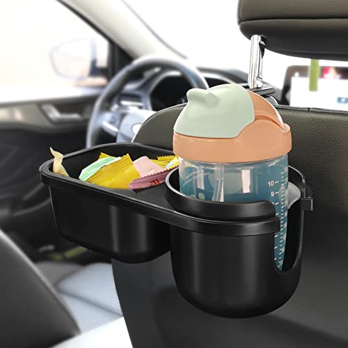 Car Headrest Seat Back Organizer Cup Holder Snack Tray