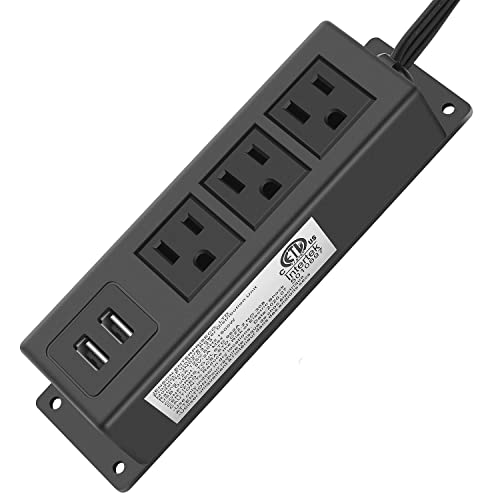 CCCEI 15 FT Wall Mount Power Outlet Strip with USB