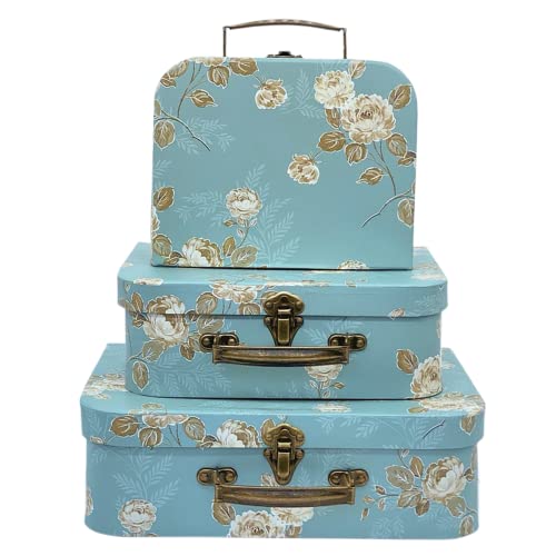 Vintage Decorative Storage Boxes with Flower Design