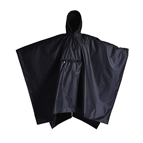 Women's Black Rain Poncho
