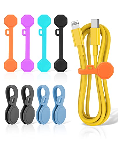 8 PCS Silicone Magnetic Cable Ties