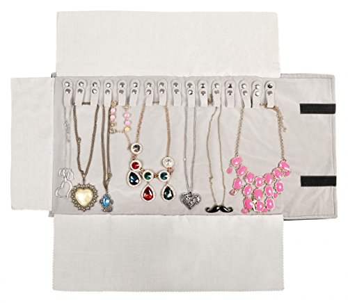 WODISON Jewelry Roll Organizer Clutch Bag for Necklace