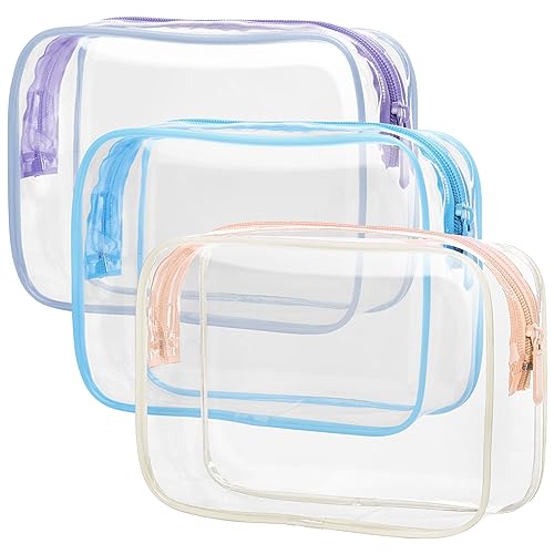 PACKISM Clear Toiletry Bag, 3 Pack TSA Approved Quart Size
