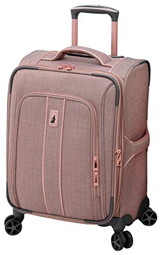 London Fog Spinner Luggage, Rose Charcoal Herringbone