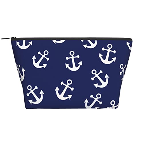 Stylish Nautical Anchor Navy Blue Cosmetic Bag for Women