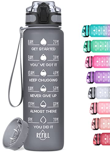 MEITAGIE Motivational Water Bottle with Time Marker & Fruit Strainer