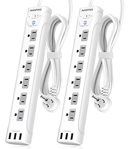 2 Pack Power Strip Surge Protector