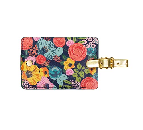 Floral Vegan Leather Luggage Tag