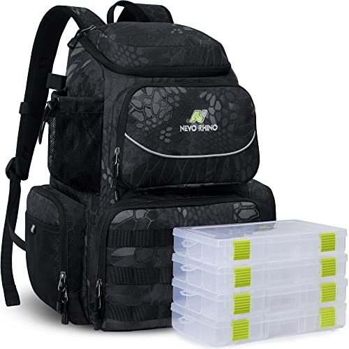 Fishing Tackle Backpack with Rod Holders