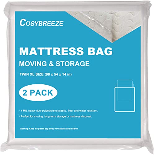 2-Pack Twin XL Mattress Bags for Moving & Storage