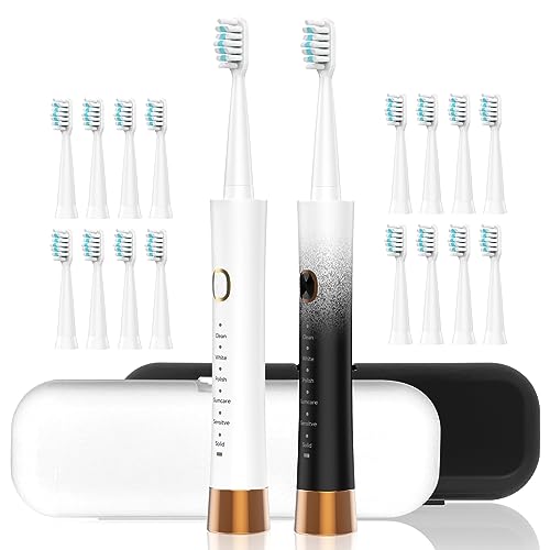 STAROYAL 2 Pack Electric Toothbrush with Smart Time Reminder