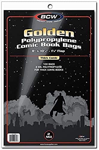 BCW Golden Thick Size Comic Book Cover Bags