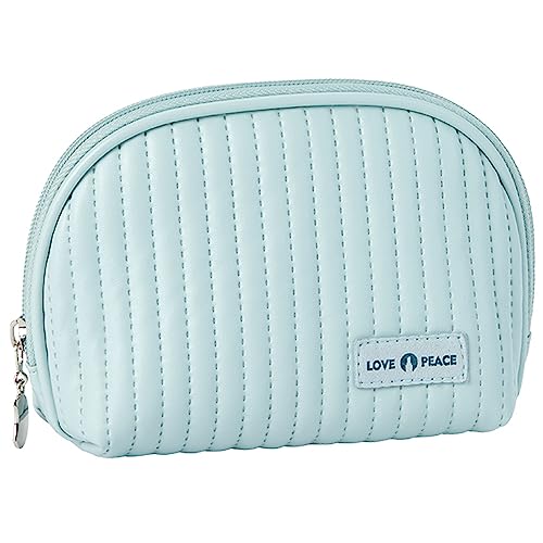 Portable Half Moon Cosmetic Bag for Travel - Light Blue