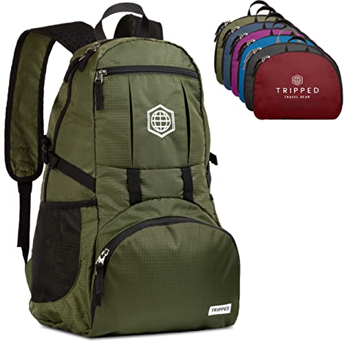 Foldable Lightweight Traveling Backpack (Green) - 35L