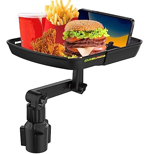 Kelofam Cup Holder Tray with Phone Holder and Rotating Table
