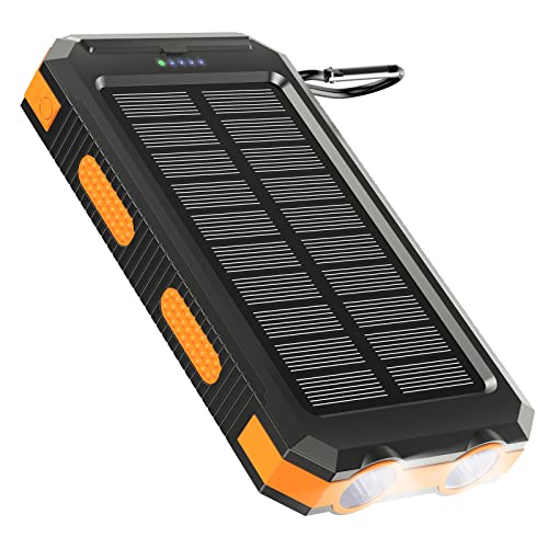 Solar Charger Power Bank with LED Flashlight