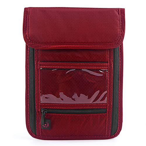 RFID Blocking Passport Holder Wallet with Neck Stash Pouch