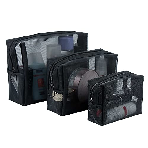 Stylish and Practical Mesh Cosmetic Bags for Travel