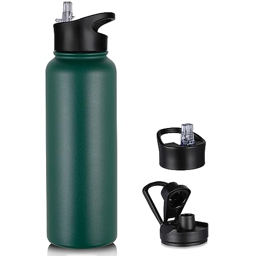VQRRCKI 40 oz Insulated Water Bottle with Straw