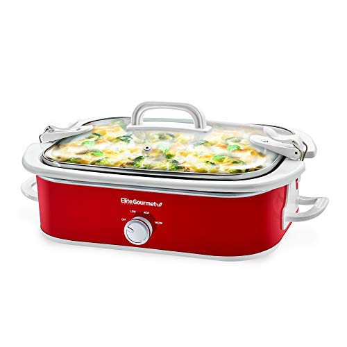 Elite Gourmet Casserole Crock Slow Cooker