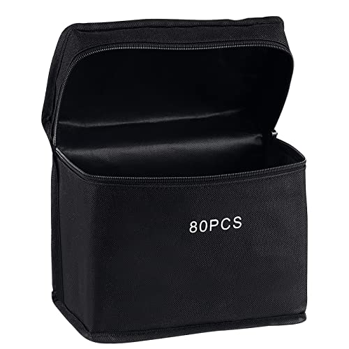 Marker Case, Black Canvas Zippered Canvas Pen Storage Bag