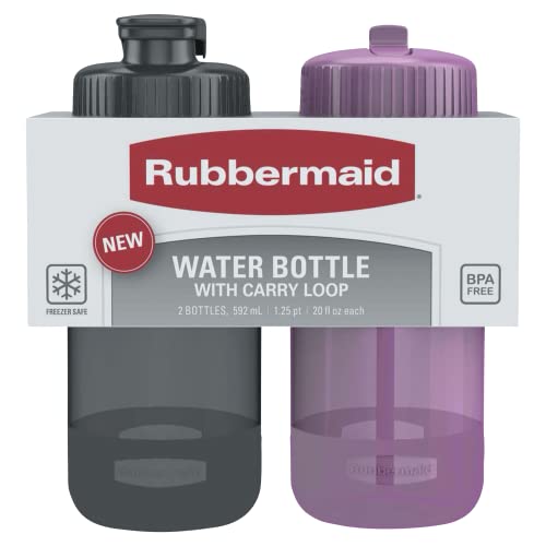 Rubbermaid Leak-Proof Sip Water Bottle, 24 oz, Tart Pink