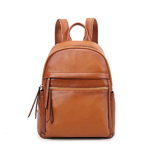 Genuine Leather Backpack Purse for Women - Brown