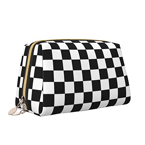 Yinzaishe Checkered Preppy Makeup Bag