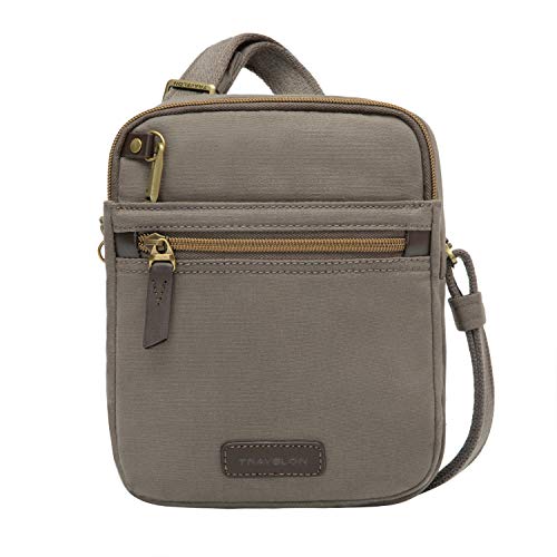 Travelon Anti-Theft Courier Small Slim Travel Bag - Stone Gray