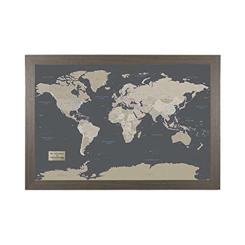 Push Pin Travel Maps Earth Toned World