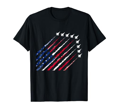 Fighter Jet Airplane 4th Of July Patriotic T-Shirt
