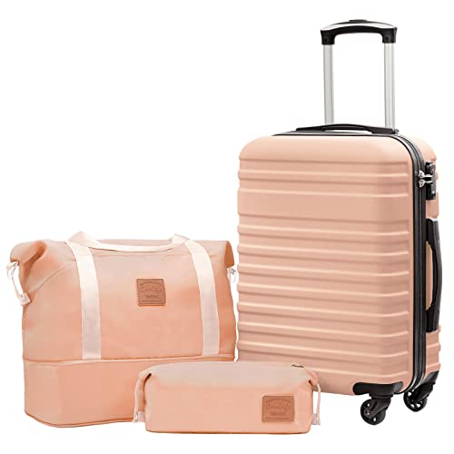 Coolife 3 Piece Luggage Set with TSA Lock Spinner Wheels