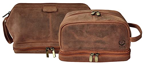 RUSTIC TOWN Leather Toiletry Bag Combo