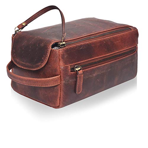 Leather Toiletry Bag for Men and Women