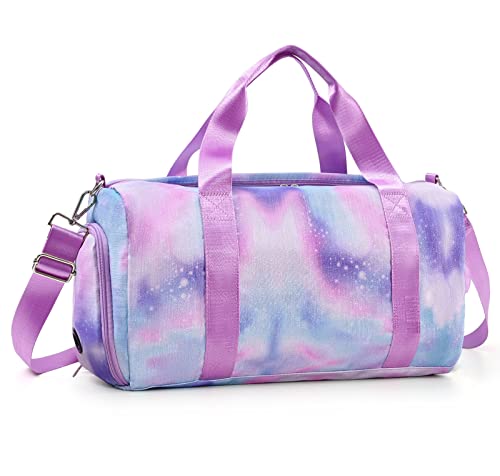 RUGICI Gym Bag for Girls Kids Waterproof Travel Duffel Bag