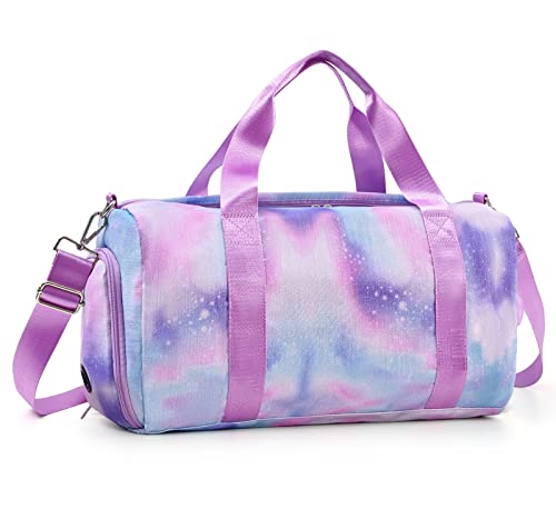 RUGICI Gym Bag for Girls Kids Waterproof Travel Duffel Bag
