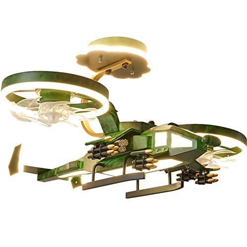 HATUO Kids Ceiling Light LED Airplane Fan Chandelier