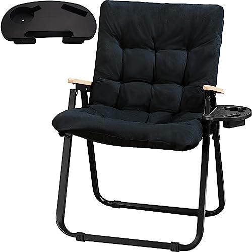 Folding Camping Chair with Cushion and Cup Holder